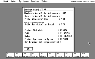 Adressmanager ST atari screenshot